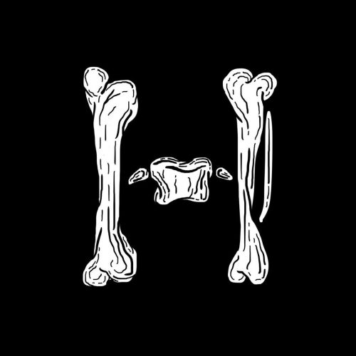 illustration of the letter H made of bones